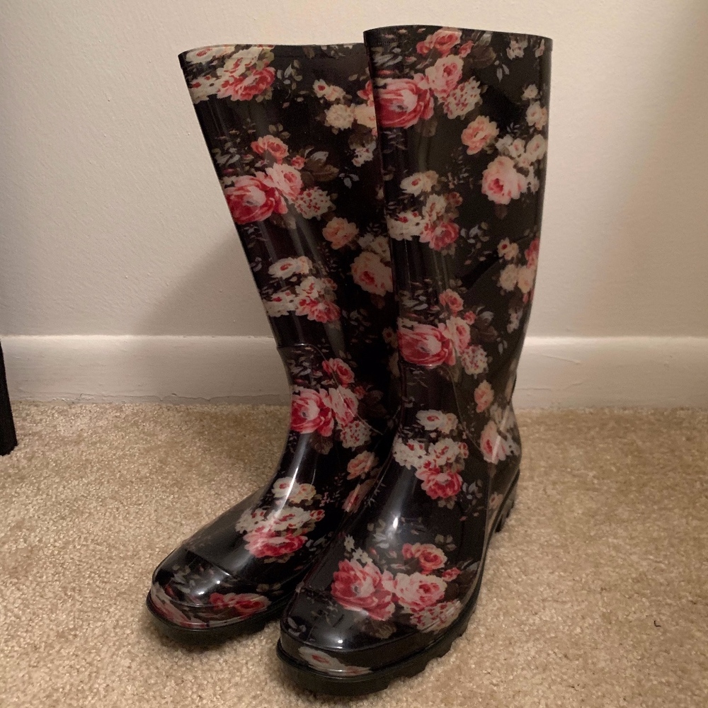 Floral Rain Boots